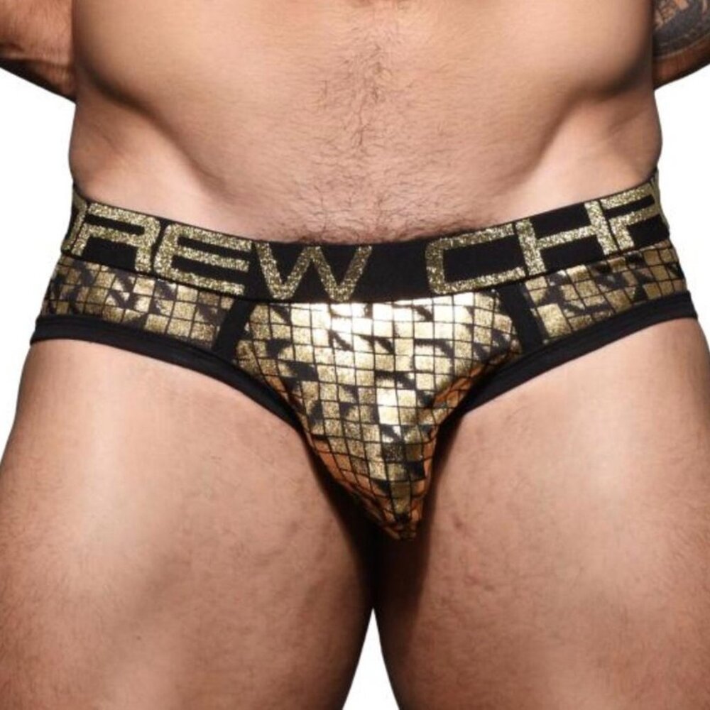 91590 Andrew Christian Cubist Brief Black/Gold